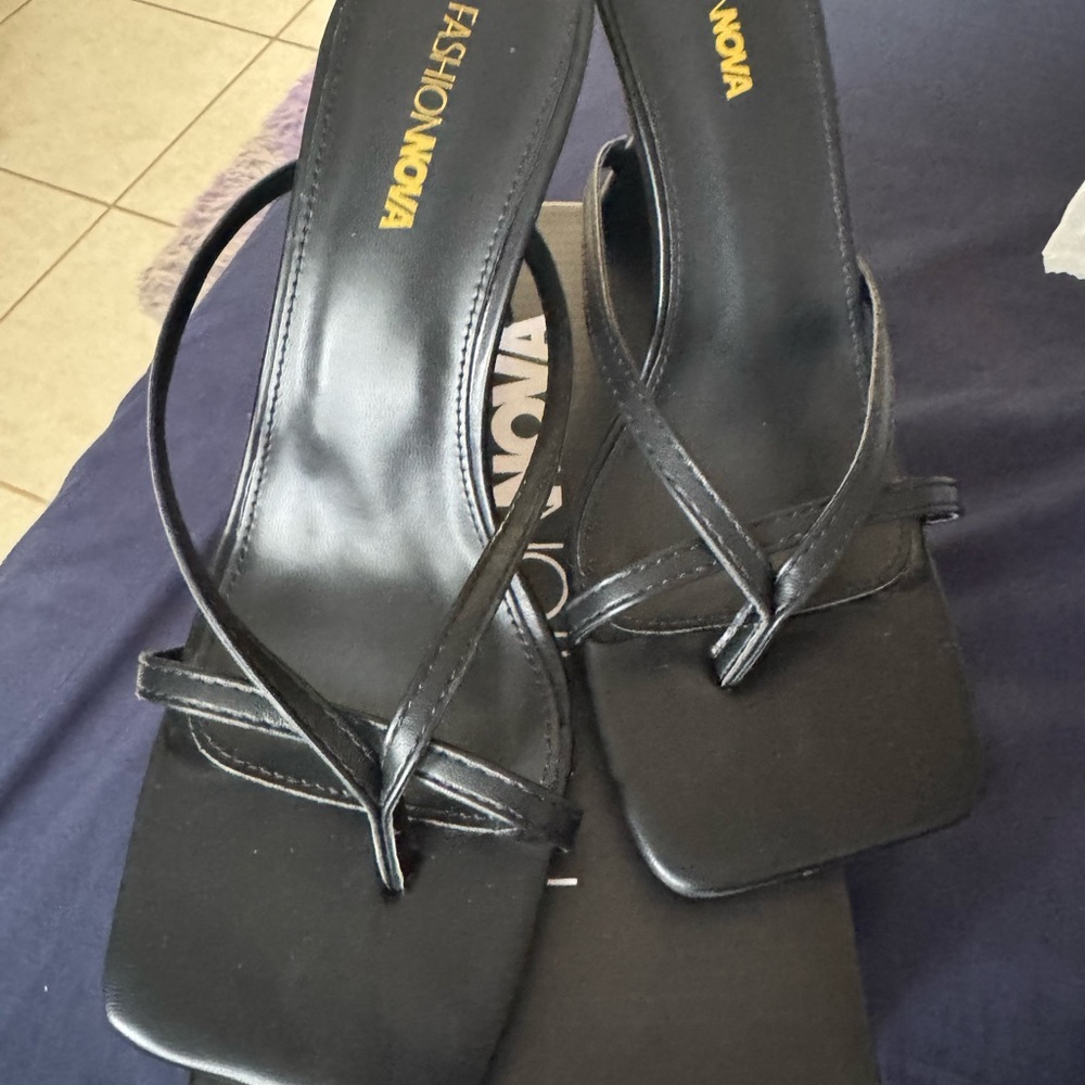 Fashion Nova Strappy Black Heels